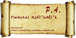 Pankotai Ajándék névjegykártya